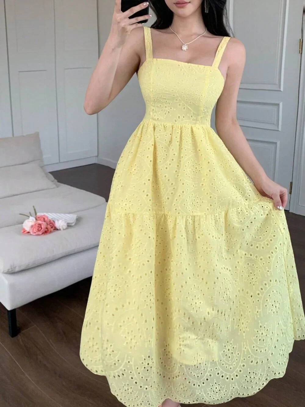 Yellow Boho Women's Casual Long Sundress